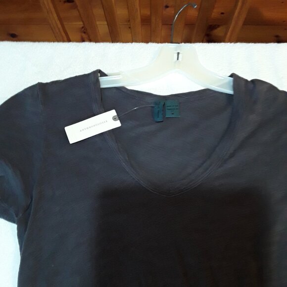 Tunic top by Left of Center - beautiful NWT dark grey cotton top - Picture 6 of 10